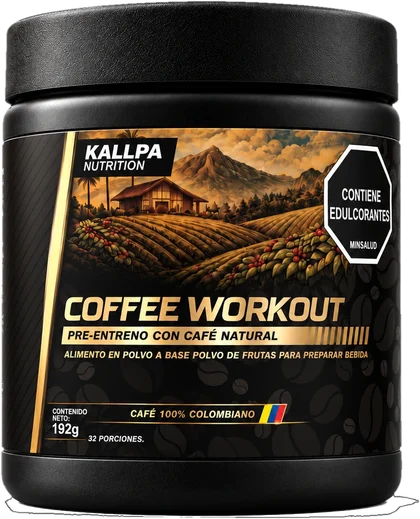 Tarro de COFFEE WORKOUT, pre-entreno con café natural
